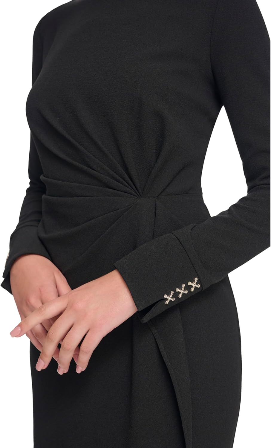 Женская структурированная кофта Tommy Hilfiger Scuba Crepe с длинным рукавом, Black — фото 4