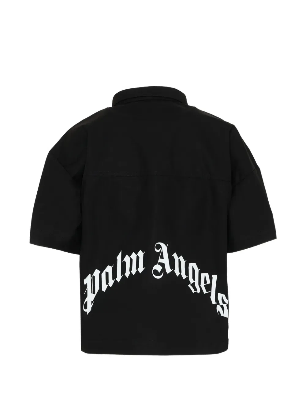 Рубашка с короткими рукавами и нашивкой с логотипом Palm Angels Kids, черный — фото 2