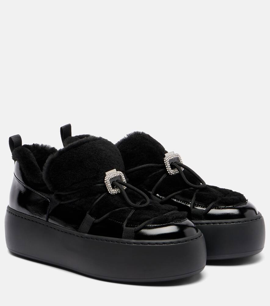 Кроссовки Viv' Up из замши и лаковой кожи Roger Vivier, Nero