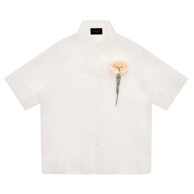 

Рубашка Simone Rocha Sheer Carnation Pocket Boxy Shirt 'White', белый