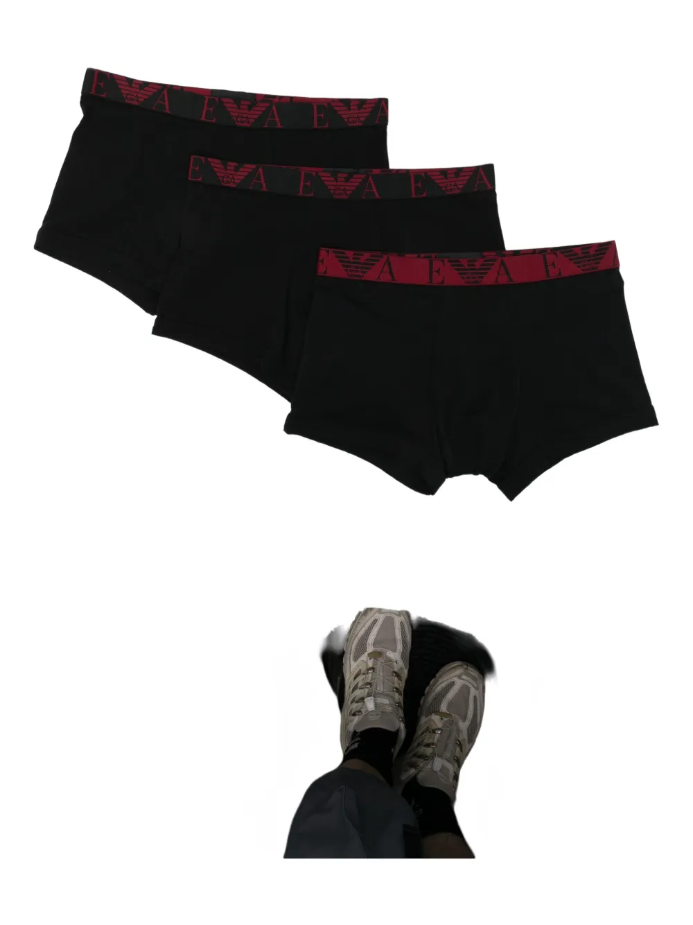 

Комплект из двух боксеров с логотипом EMPORIO ARMANI, черный