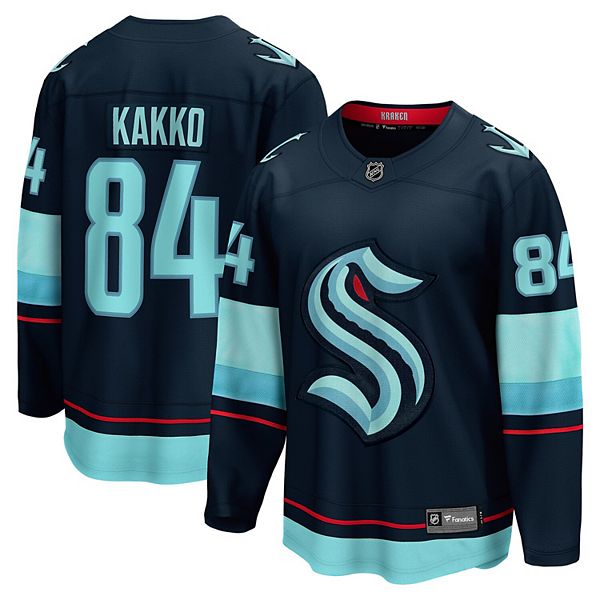 

Мужская домашняя футболка Kaapo Kakko Seattle Kraken цвета deep sea blue Fanatics