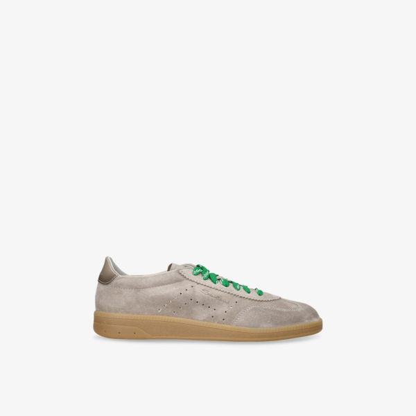 Кроссовки Santoni Oly Pulse из замши с тисненым логотипом, серый