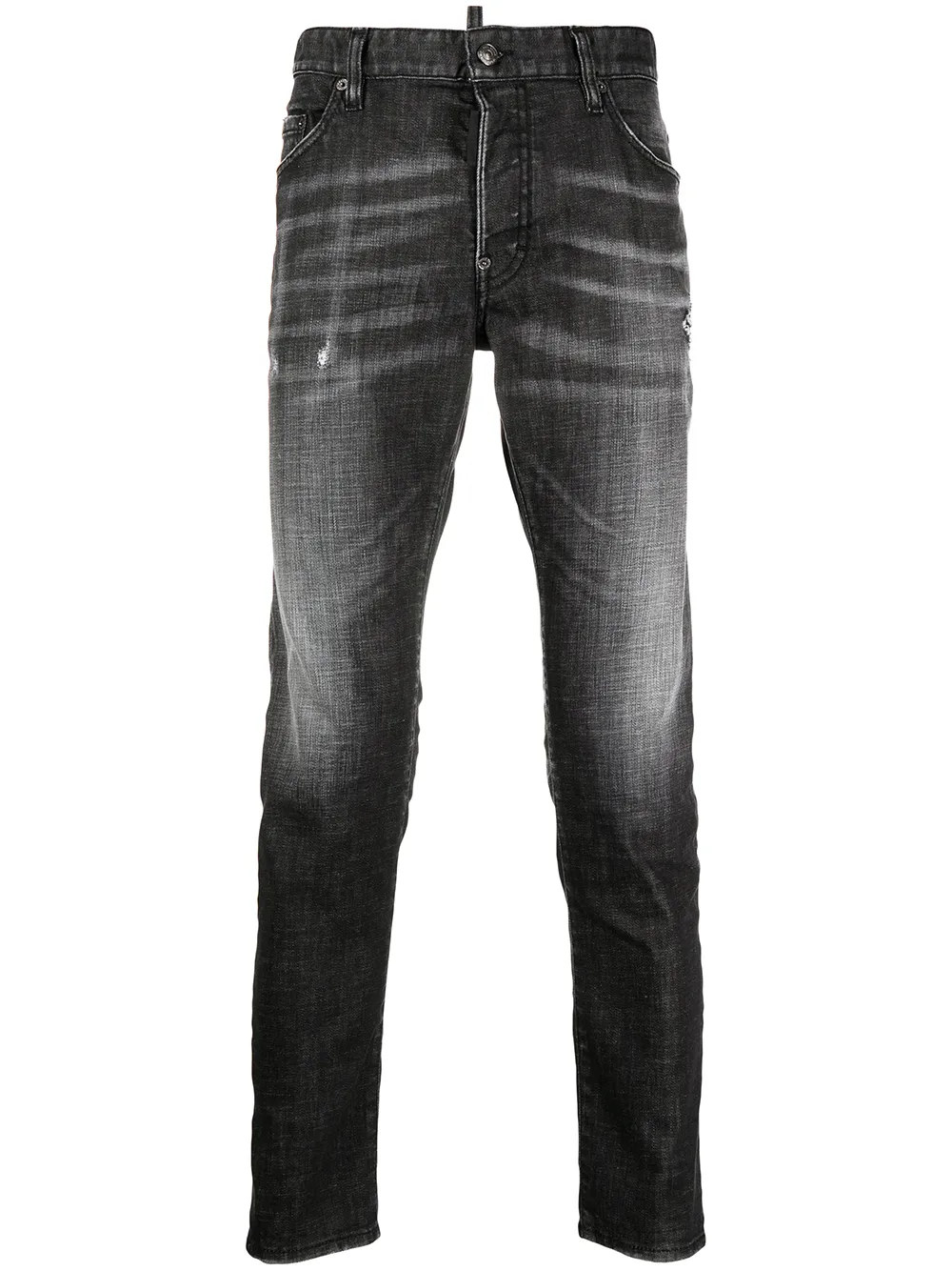 

Узкие джинсы с эффектом потертости Dsquared2, черный