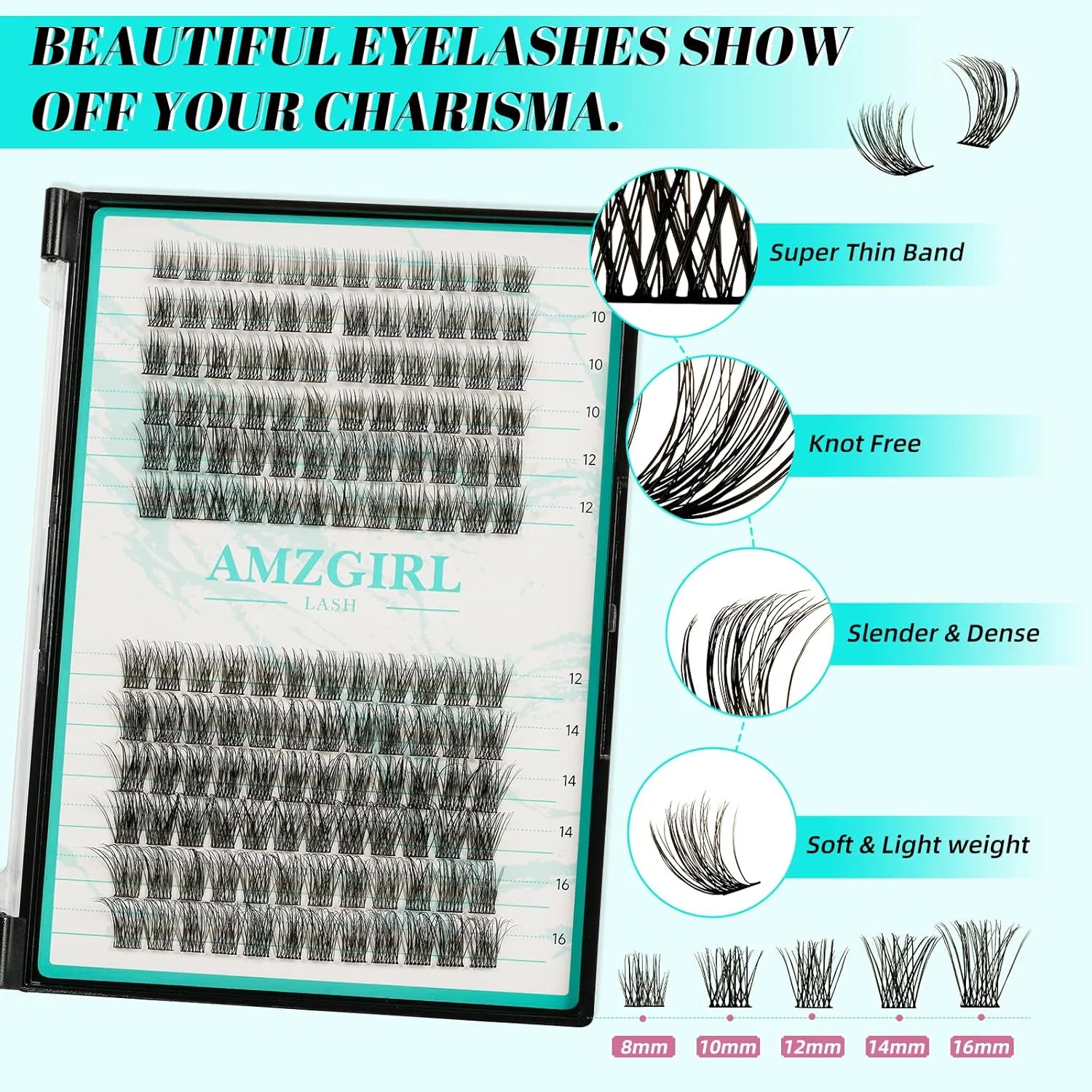 Набор для наращивания ресниц DIY Amzgirl Lash, 144-Sunrise(Xp-05)Kit — фото 3