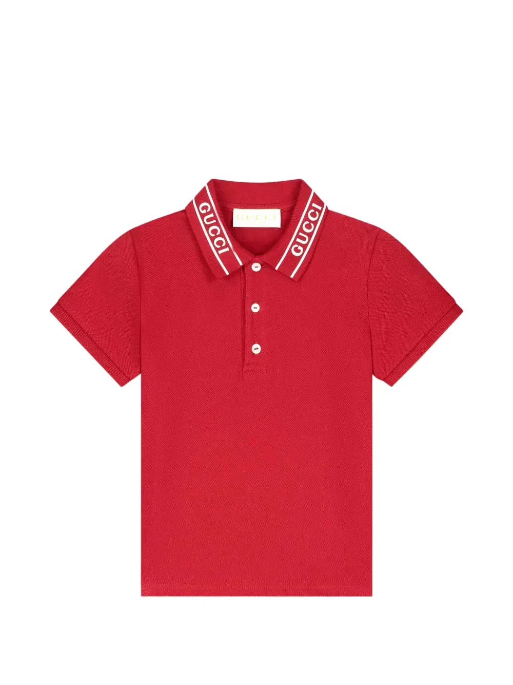 Поло с логотипом и надписью Gucci Kids, красный