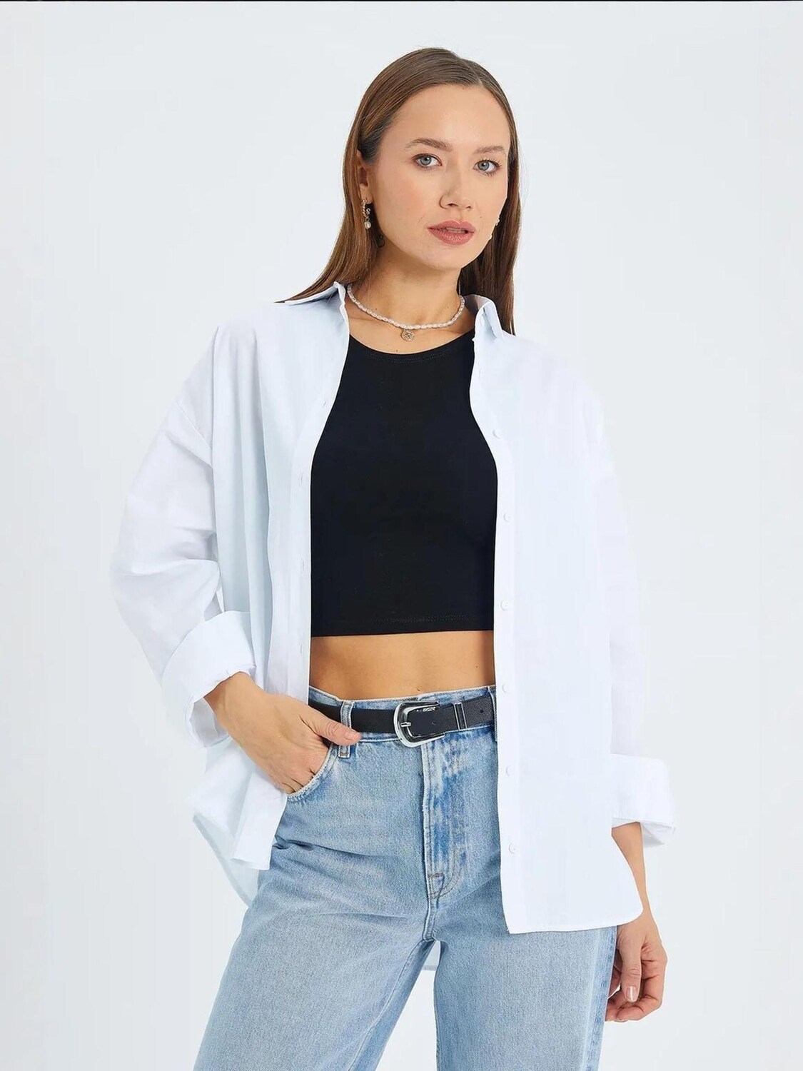 

MixRay Рубашка в белом цвете