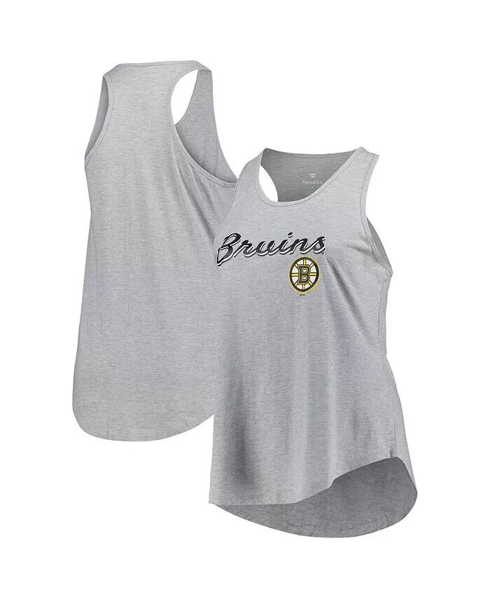 

Женская майка-борцовка большого размера Heather Grey Boston Bruins Fanatics