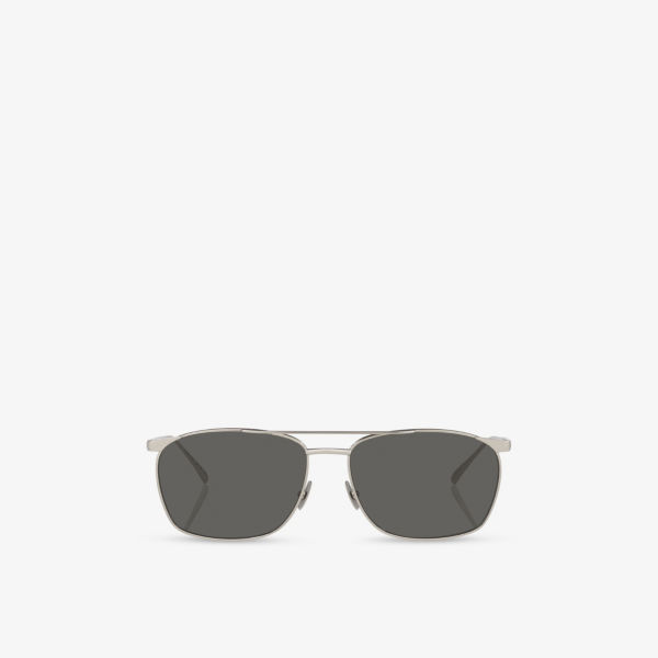 

SL796 Vincent Pilot-Frame металлические солнцезащитные очки Saint Laurent, серебряный