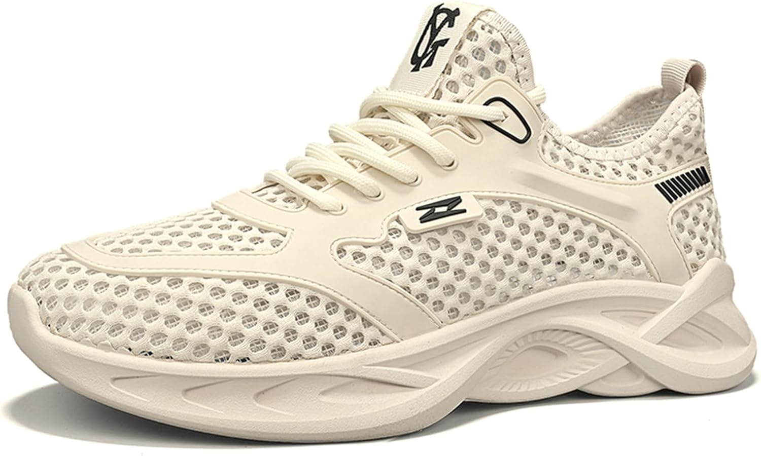 

Мужские кроссовки Abborora для ходьбы с противоскользящей подошвой, легкие и дышащие, с сеткой, для бега и быстрой сушки, водонепроницаемые, бежевый