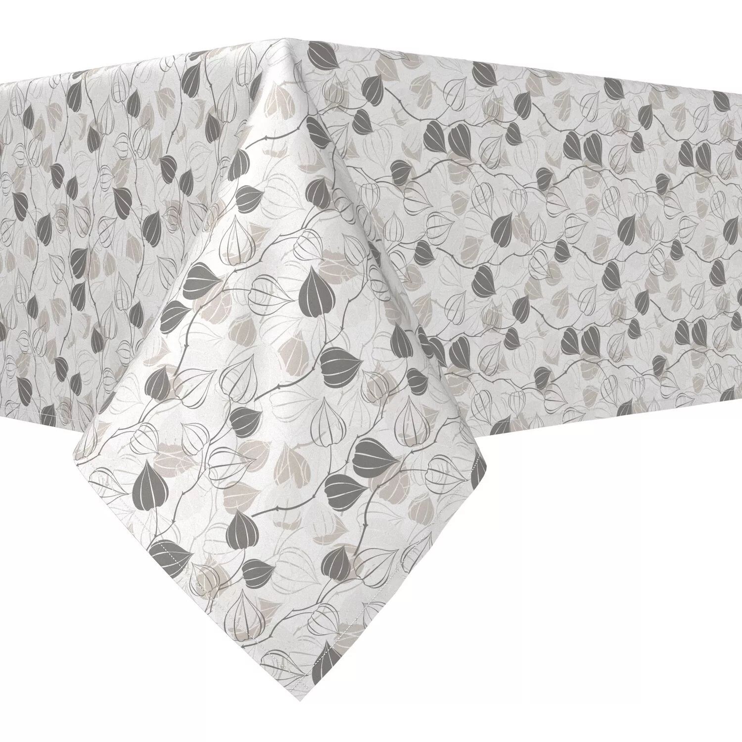 

Прямоугольная скатерть, 100 % хлопок, 52x120 дюймов, абстрактные листья с контуром.