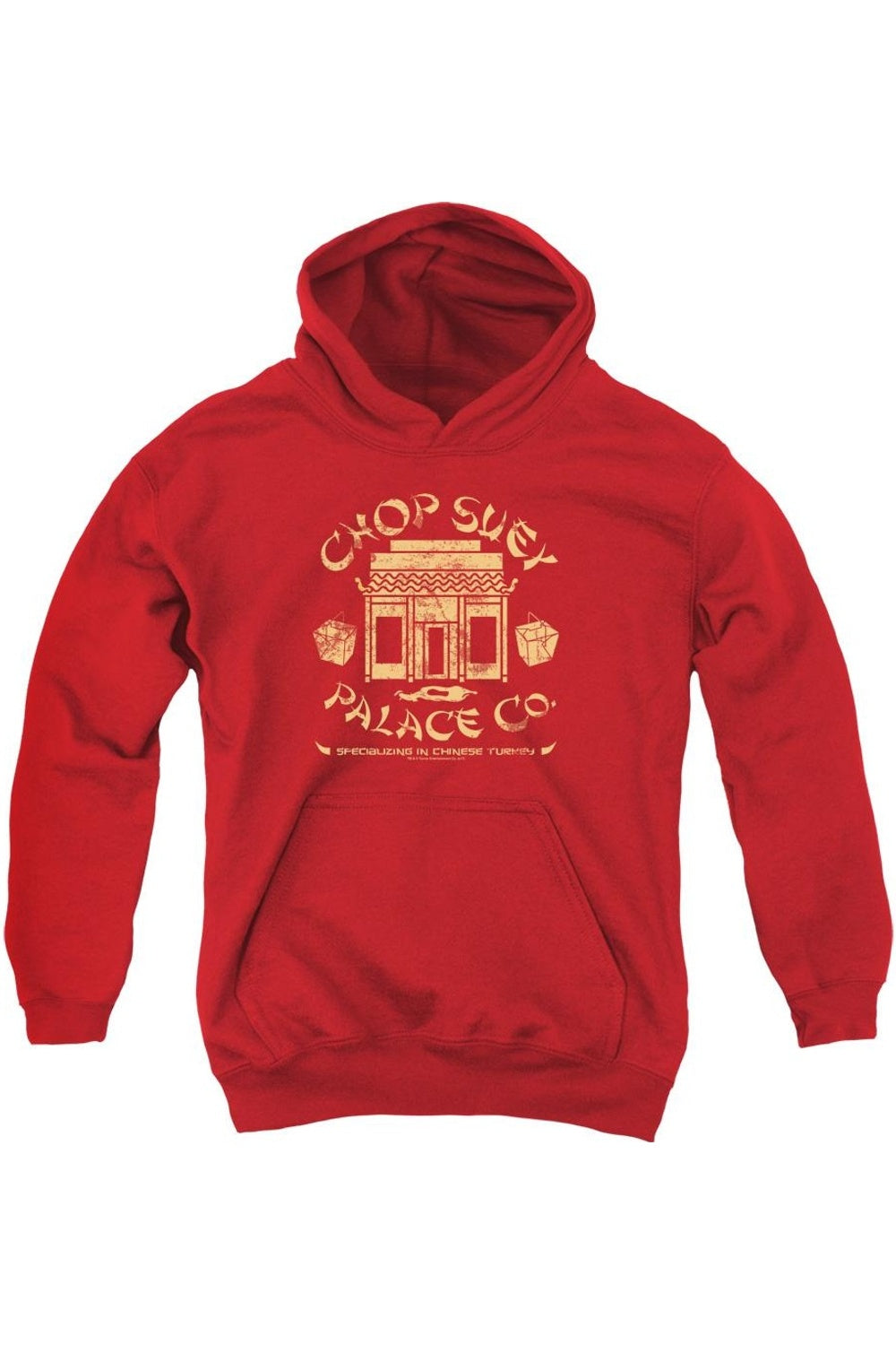

Молодежная толстовка с капюшоном A Christmas Story Chop Suey Palace Co Gildan, красный