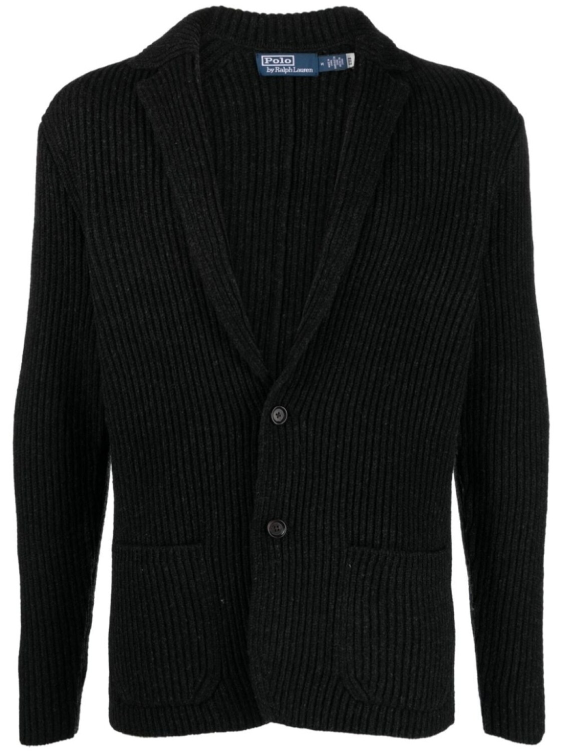 

Polo Ralph Lauren notched-lapels ribbed cardigan, черный