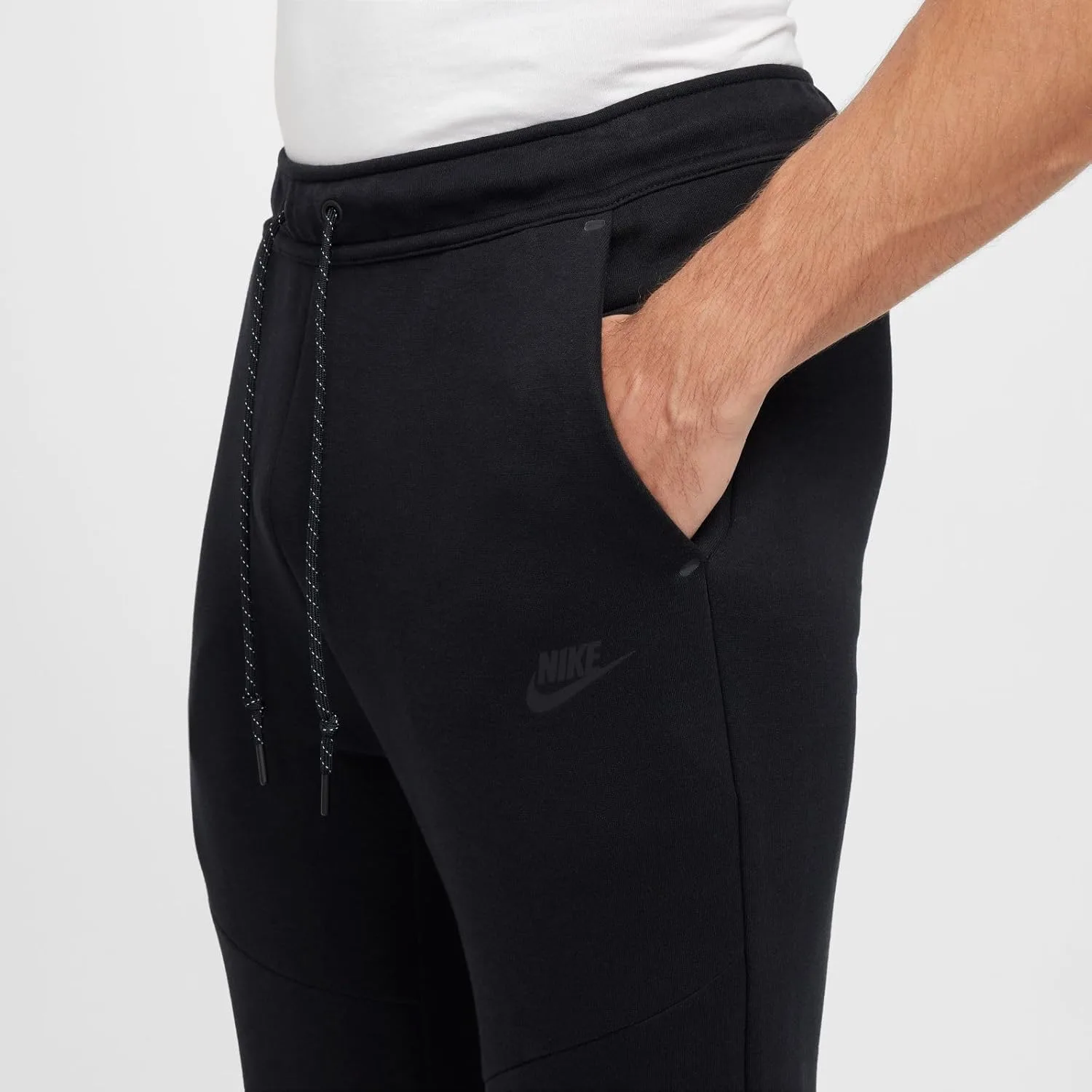 Nike - Спортивные брюки из флиса Fleece Tech для мужчин, мужские брюки, черный — фото 4