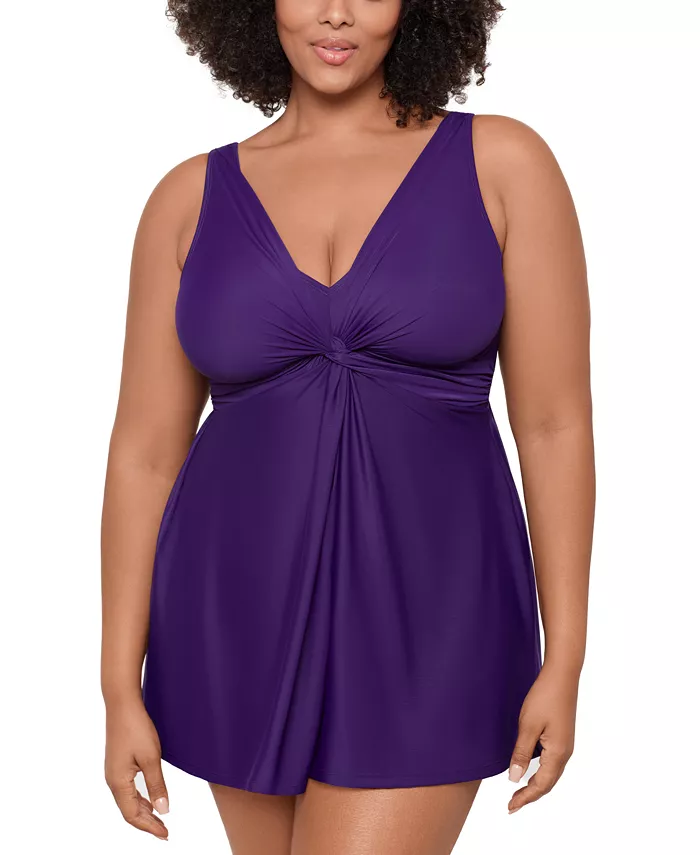 

Женское купальное платье Marais с контролем живота из коллекции Must Haves Plus Size Miraclesuit, фиолетовый