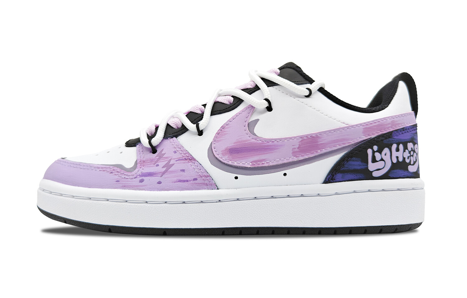 

Кроссовки для скейтборда Court Borough 2 женские низкие, фиолетово-бело-синий Nike
