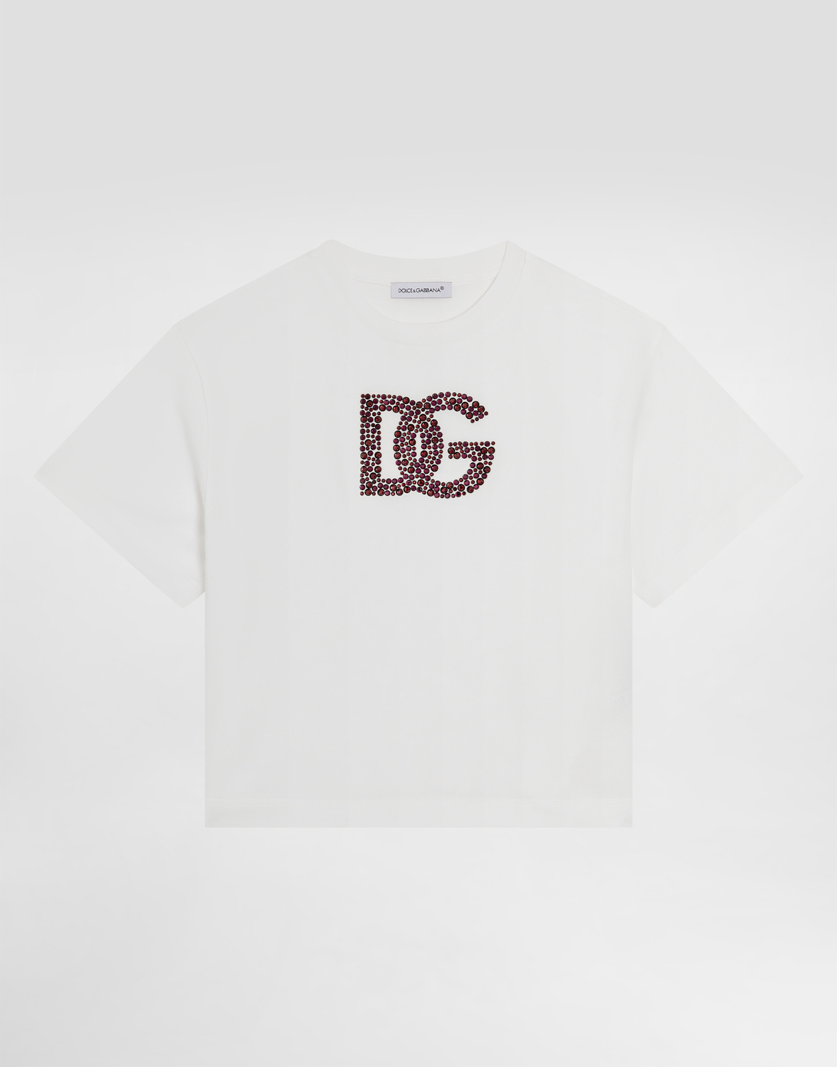

Футболка из трикотажа с короткими рукавами и логотипом dg Dolce&Gabbana, белый