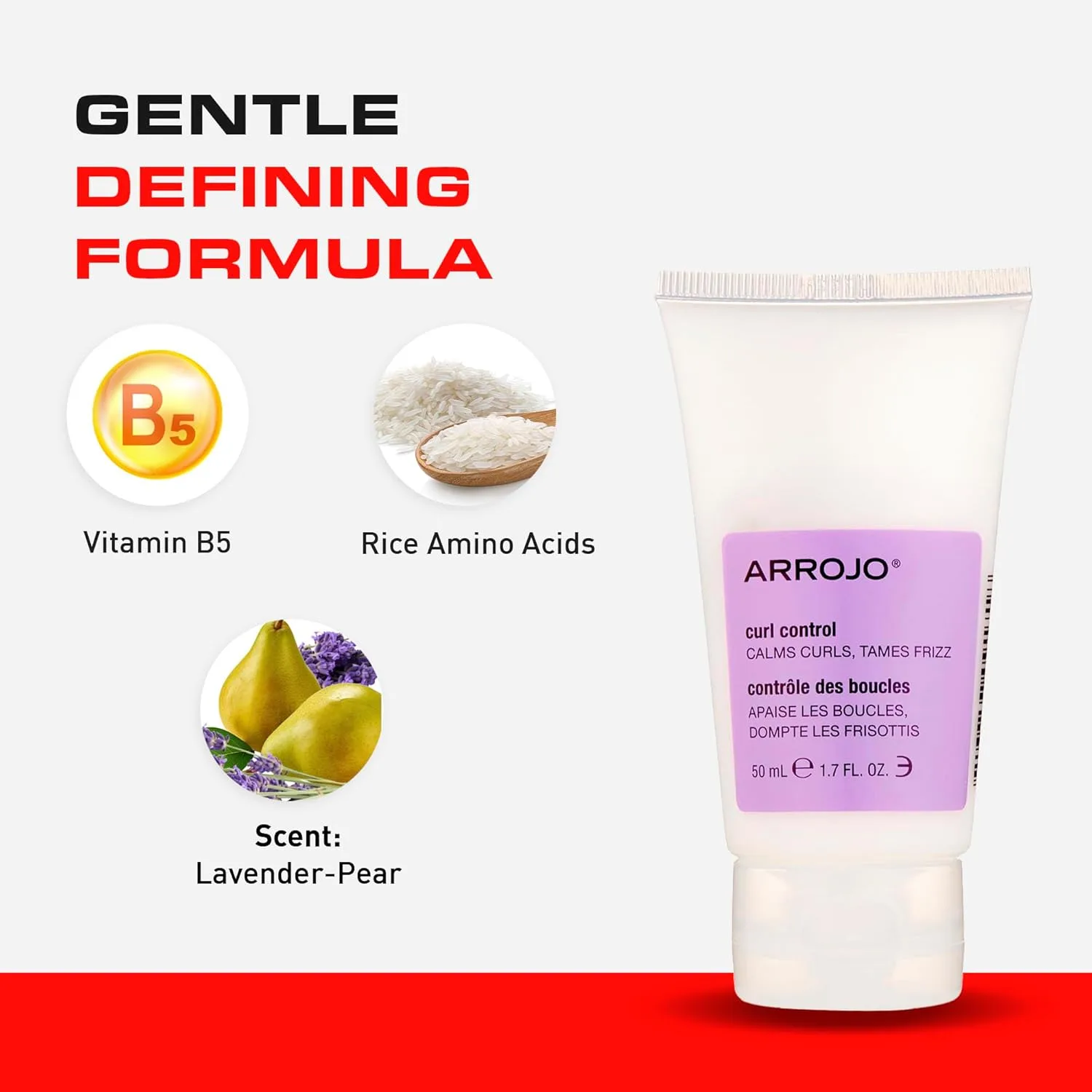 ARROJO Curl Control гель для вьющихся волос - уход для непослушных кудрей, без сульфатов, с витамином B5, против пушистости 50 мл (1 шт.) — фото 4
