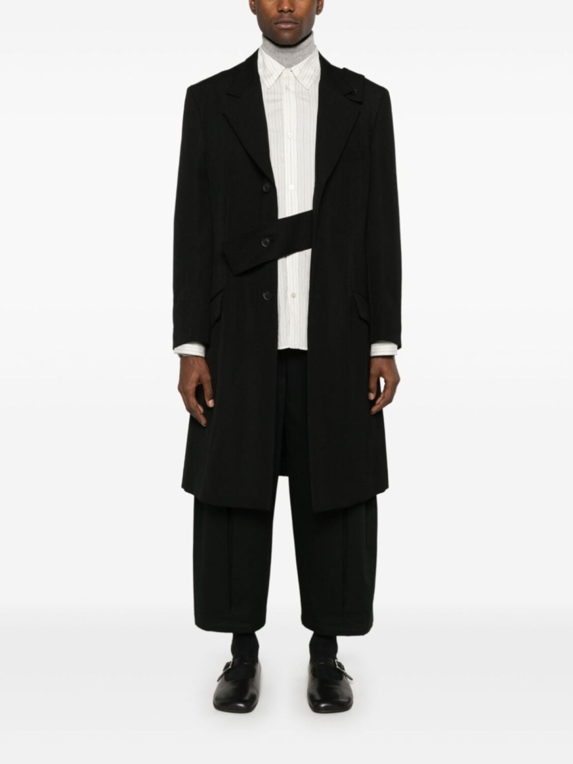 Yohji Yamamoto пальто с потайной застежкой, черный — фото 2