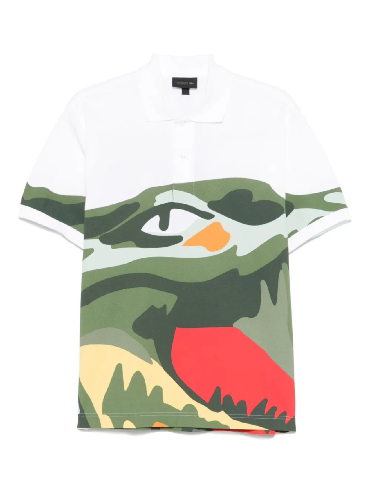 

Рубашка-поло с крокодиловым принтом Lacoste, белый