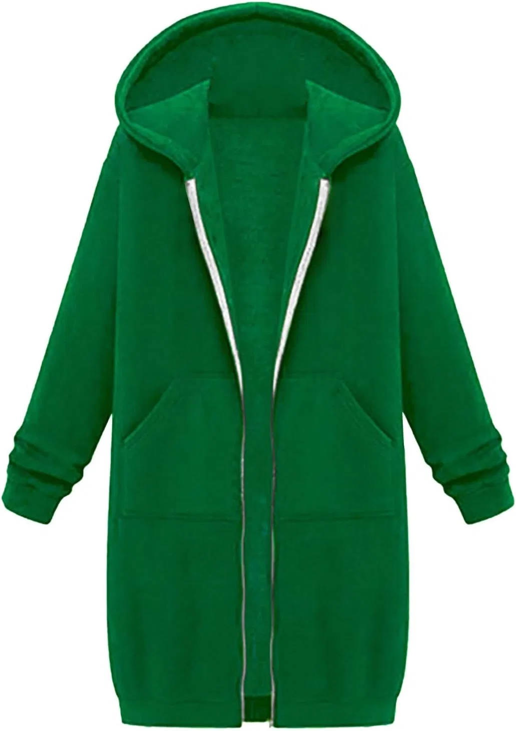 Худи оверсайз женское с карманами, молнией, Polyester, 01-gn1 — фото 3