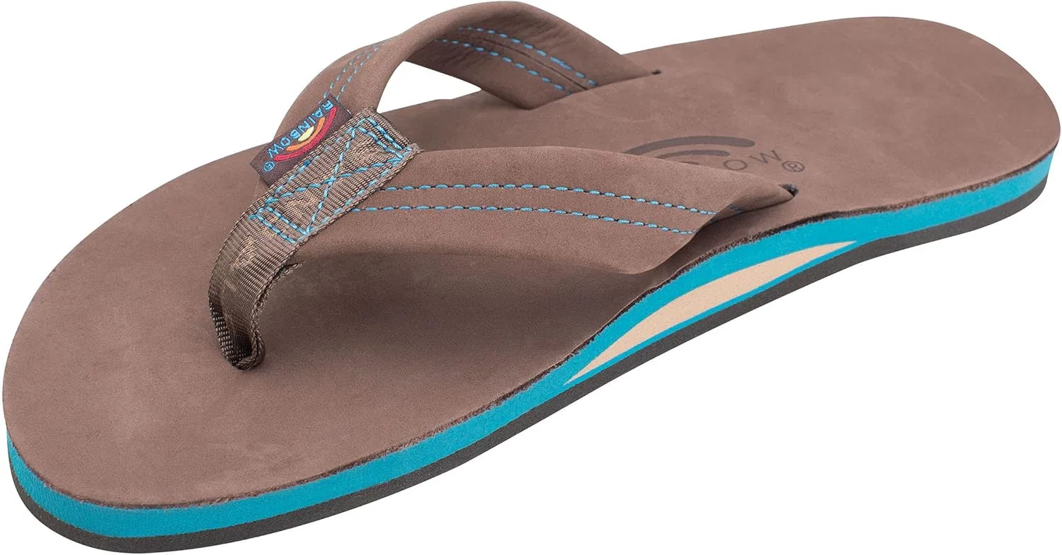 Мужские сандалии Rainbow из двухслойной кожи с поддержкой свода стопы Rainbow Sandals, Expresso Leather