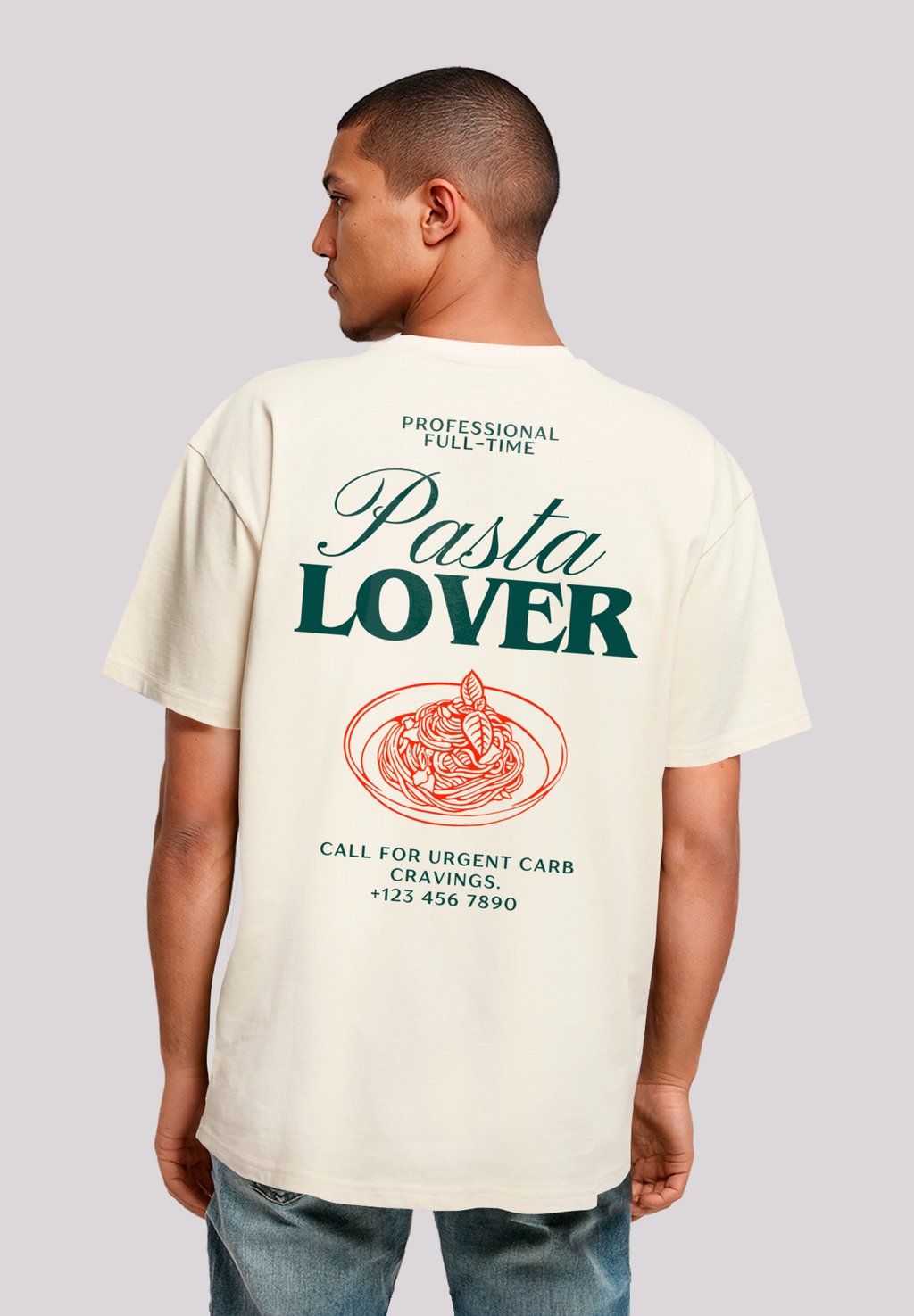 

Футболка с принтом PASTA LOVER F4NT4STIC, песочный