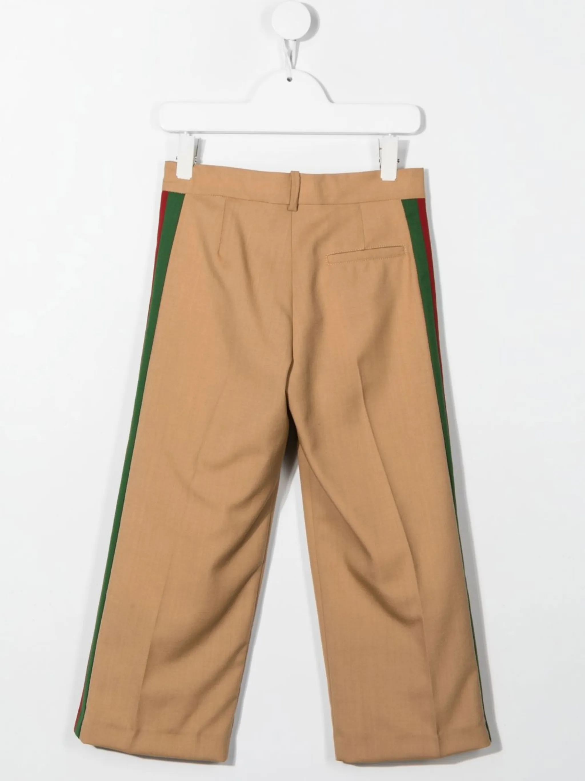 Брюки строгого кроя со складками Gucci Kids, коричневый — фото 2