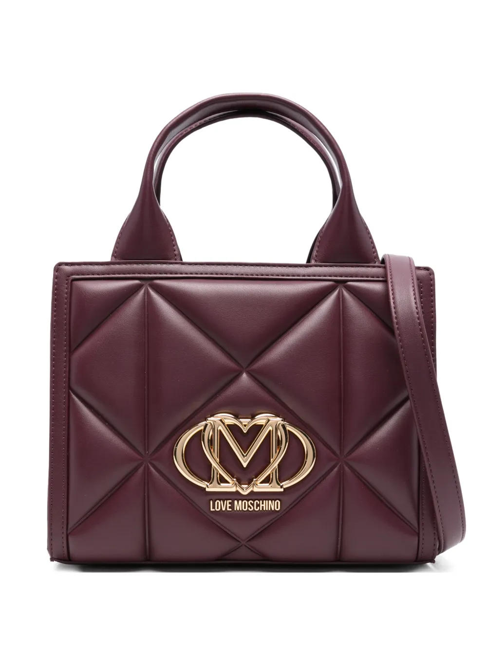 

Стеганая сумка-тоут с логотипом Love Moschino, красный