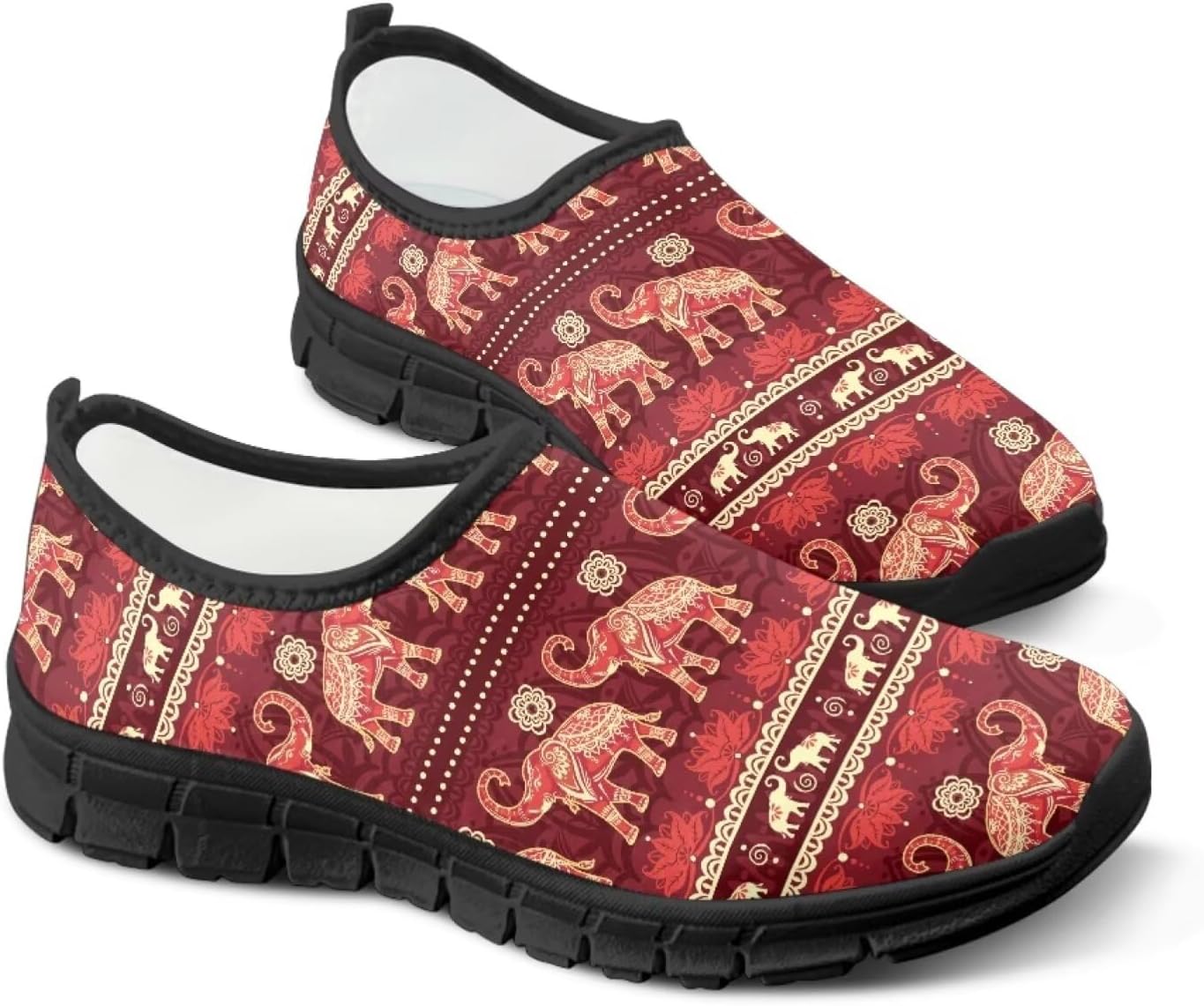 

Слипоны Binienty Vantage для мужчин и женщин, широкий размер, удобная подошва EVA, противоскользящие туфли, сетчатая обувь для улицы, красный