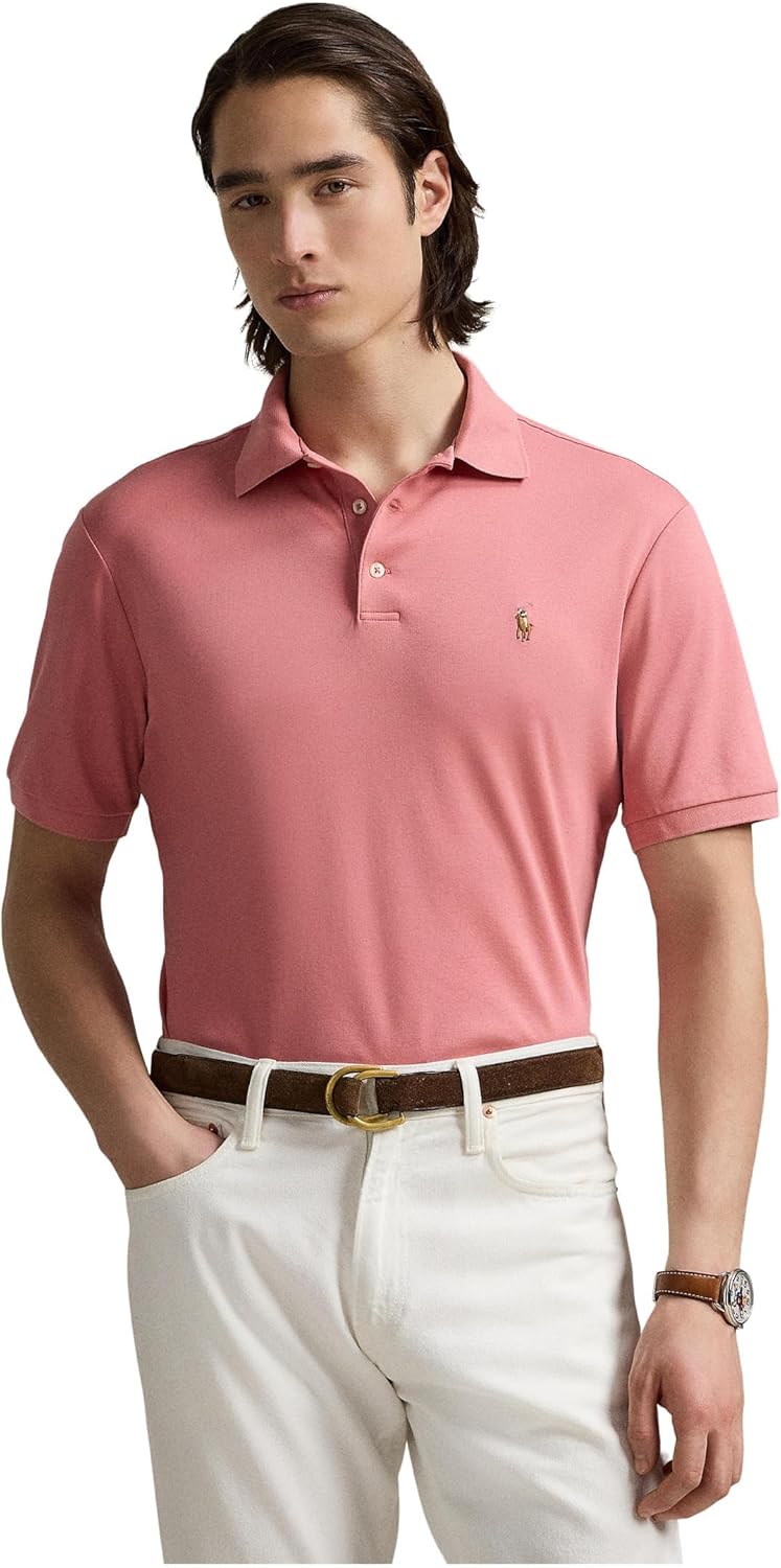 

POLO RALPH LAUREN Мужская классическая поло из мягкого хлопка, Desert Rose, Коричневый, POLO RALPH LAUREN Мужская классическая поло из мягкого хлопка, Desert Rose