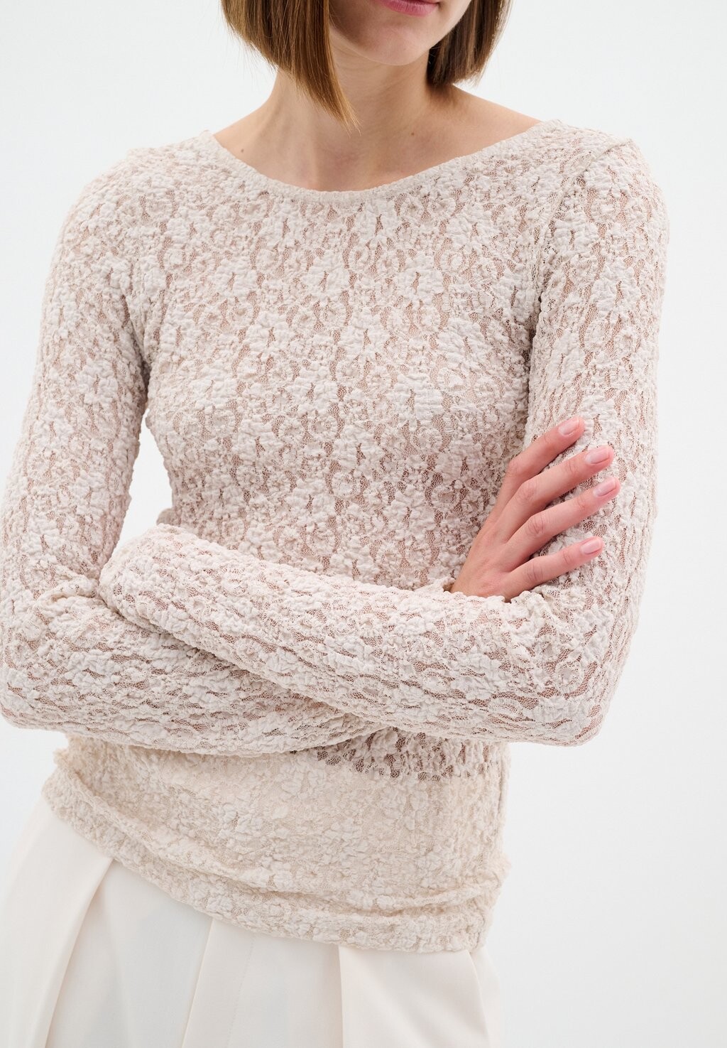 

Топ с длинными рукавами RISSA InWear, бежевый