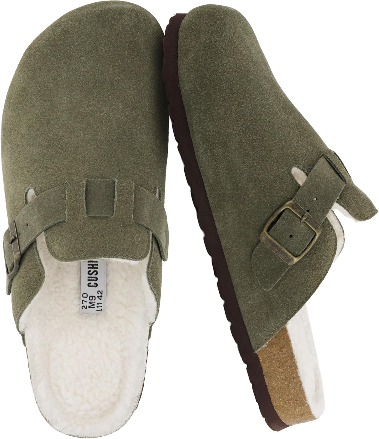 

Мужские сабо CUSHIONAIRE Haze Cozy - повседневная обувь с мягкой стелькой для комфортной носки дома и на улице, Olive