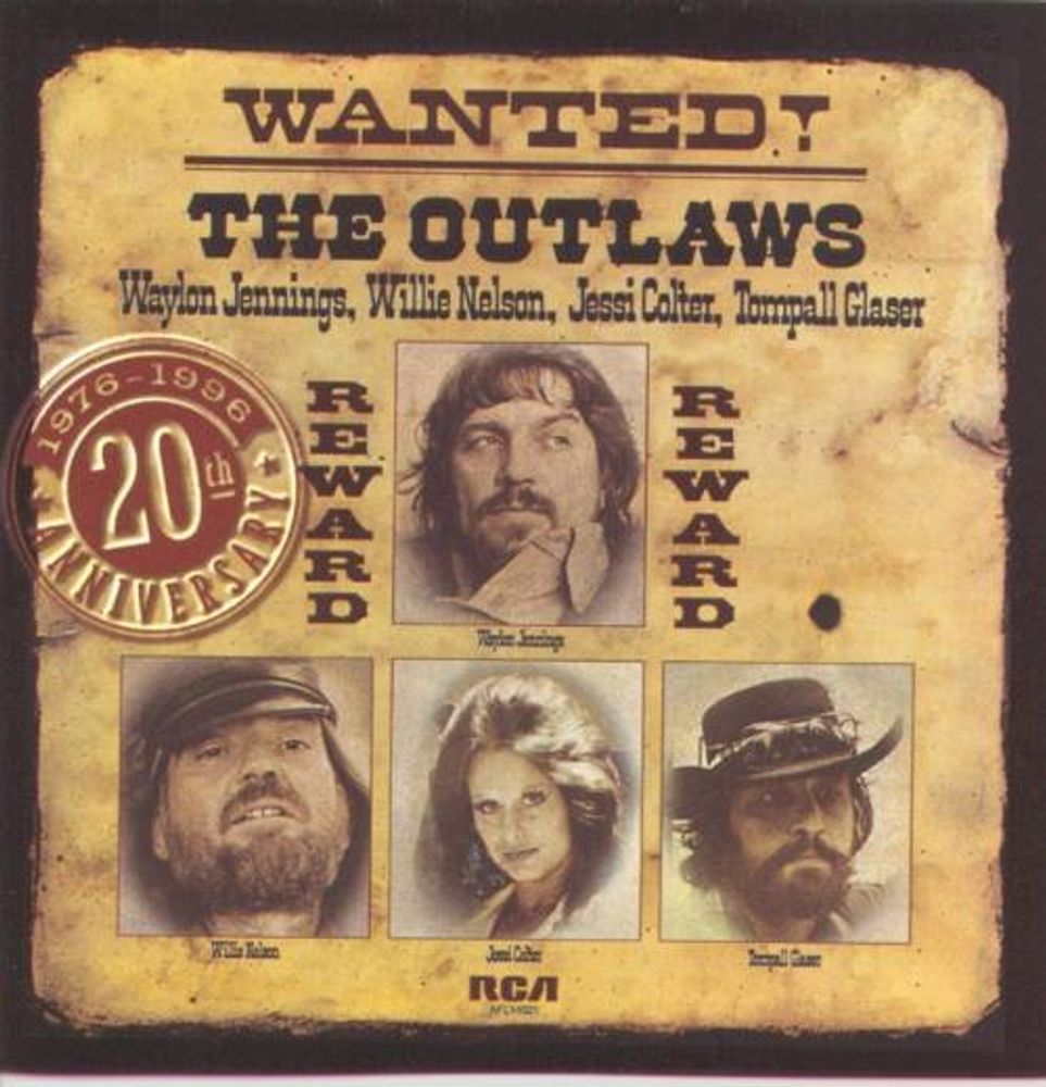 

Диск CD Wanted! The Outlaws [1976-1996 20th Anniversary] - Waylon Jennings, Willie Nelson, Jessi Colter, Tompall Glaser