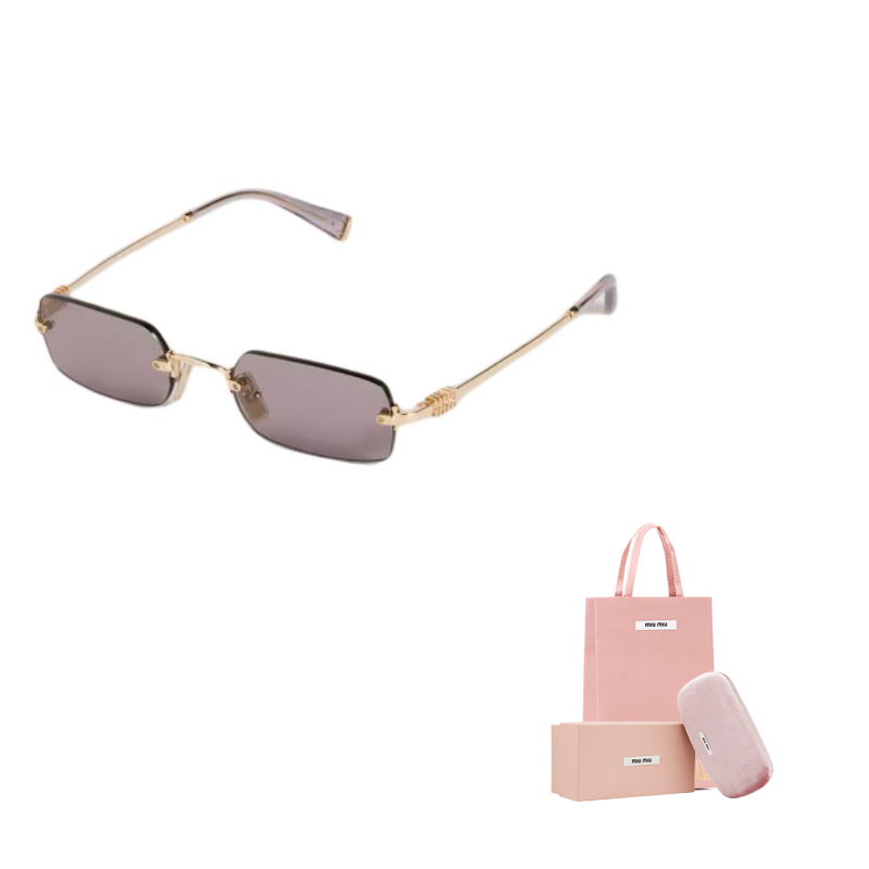 

Прямоугольные солнцезащитные очки в оправе MIU MIU, золотой