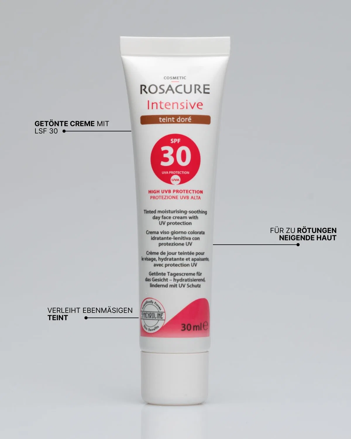 Крем для лица SPF SYNCHROLINE Тонирующий Rosacure Intensive teintée Dore — фото 4