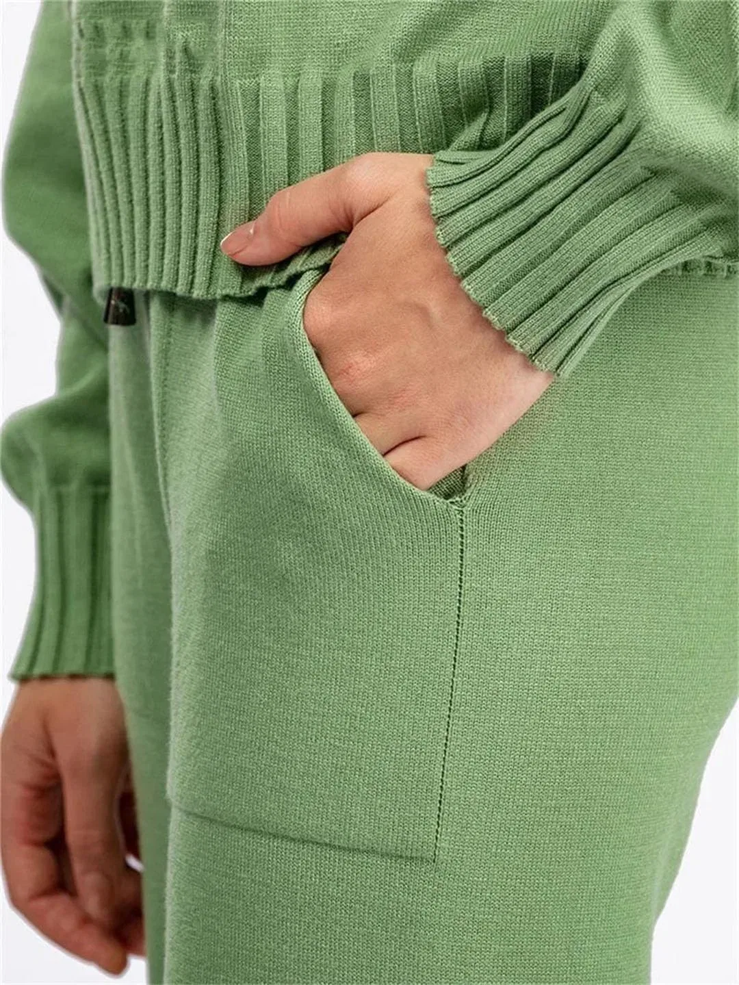 Женский спортивный костюм из трикотажа, оверсайз, Generic, 2 предмета, Apricot — фото 3