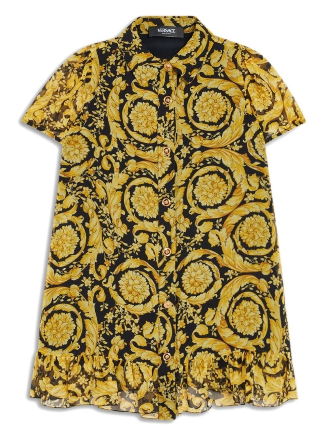 

Versace Kids шелковое платье с принтом Barocco, черный