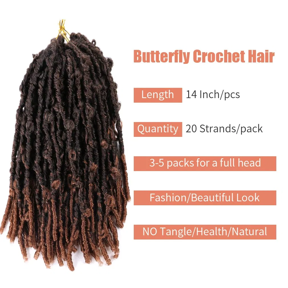 Набор для плетения бабочек-локонов «Butterfly Locs Crochet Hair» 14 дюймов Generic, T30# — фото 2