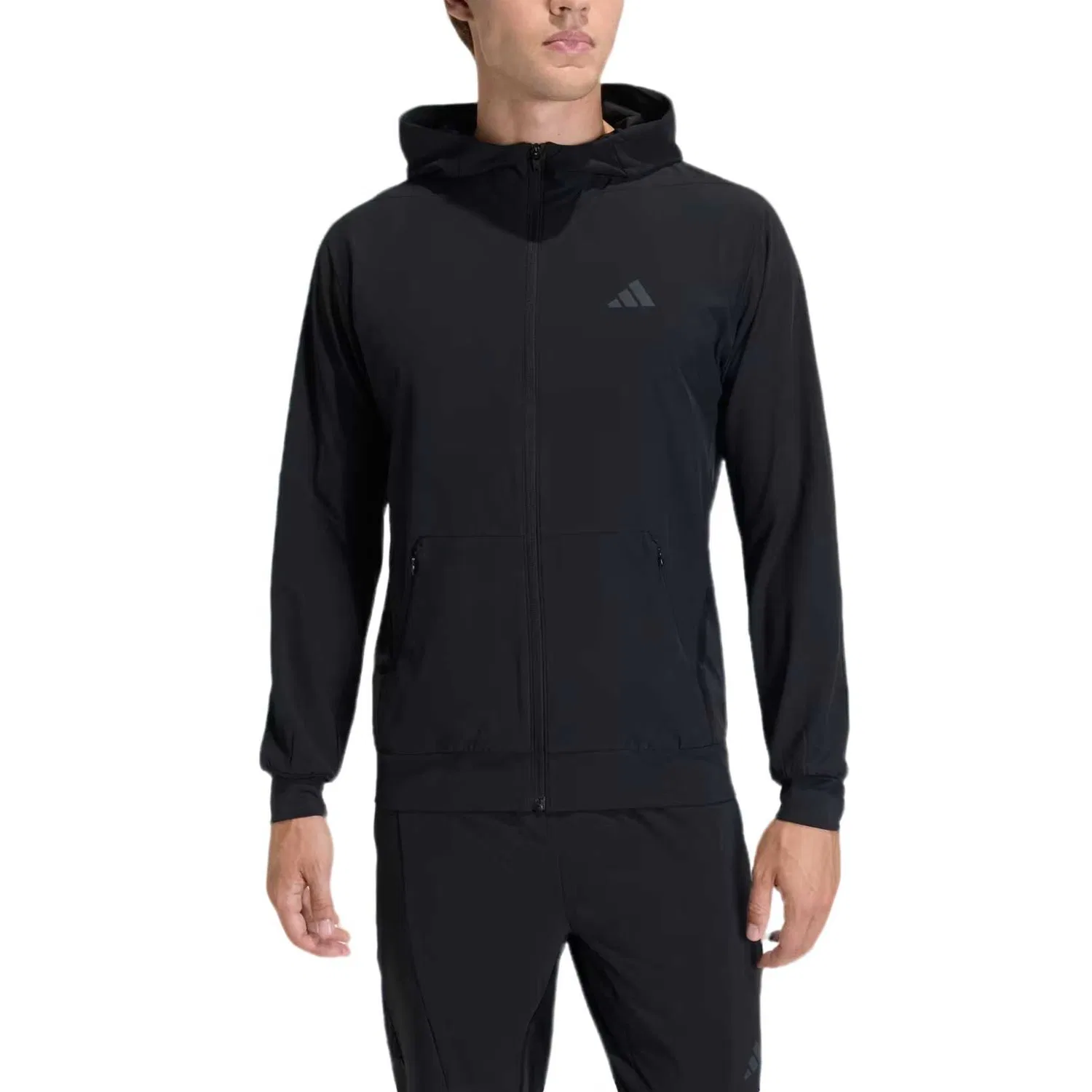 Толстовка D4T мужская, черная, с капюшоном, средней посадки Adidas, Black — фото 3