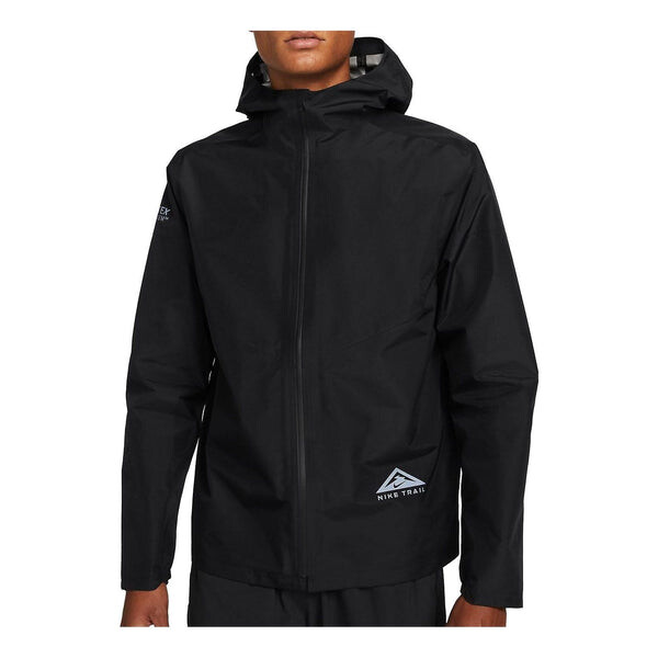 

Куртка Men's Nike GORE-TEX Solid Color Alphabet Printing Zipper Hooded Jacket Black, черный