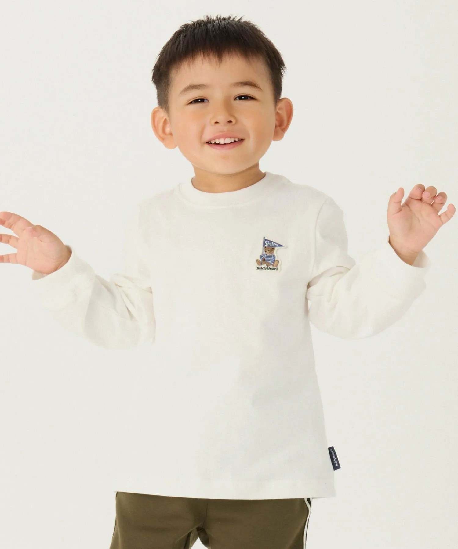 Цвета SHIPS: 80~130 см / Футболка TeddyBear(R) One Point Long SHIPS Colors, Off white