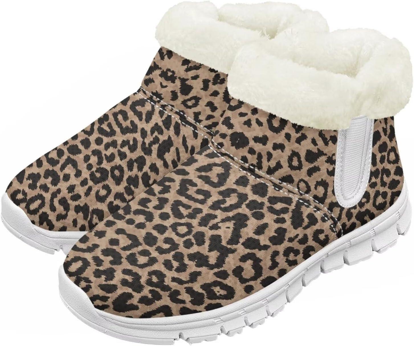 

Детские зимние сапоги для девочек, водонепроницаемые, противоскользящие, для холодной погоды, с искусственным мехом, походные ботинки Goronwyfloyd, Leopard Print