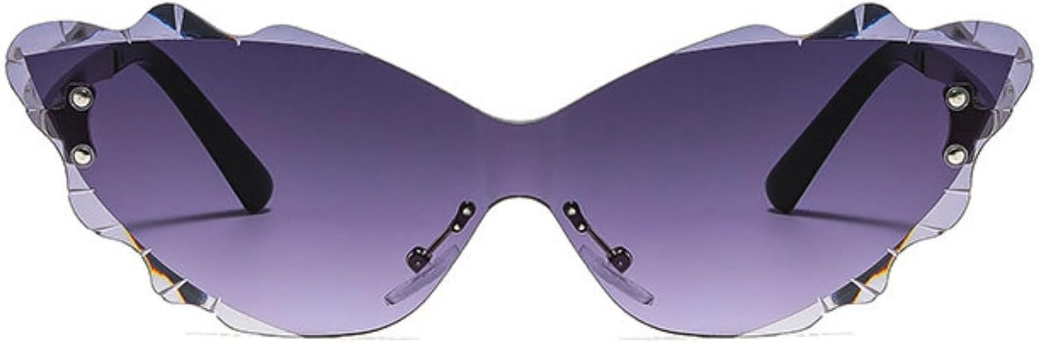 

Willochra Популярные дизайнерские безободковые металлические женские солнцезащитные очки «кошачий глаз» Модные милые очки для активного отдыха и путешествий Солнцезащитные очки UV400, C3