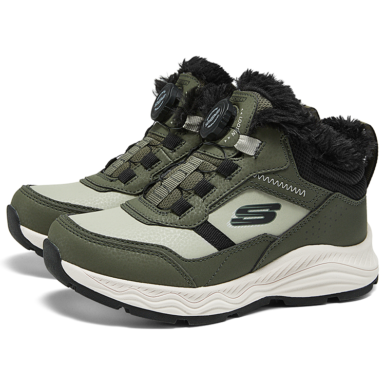 Утепленные детские ботинки Skechers Kids, оливковый/зеленый — фото 3