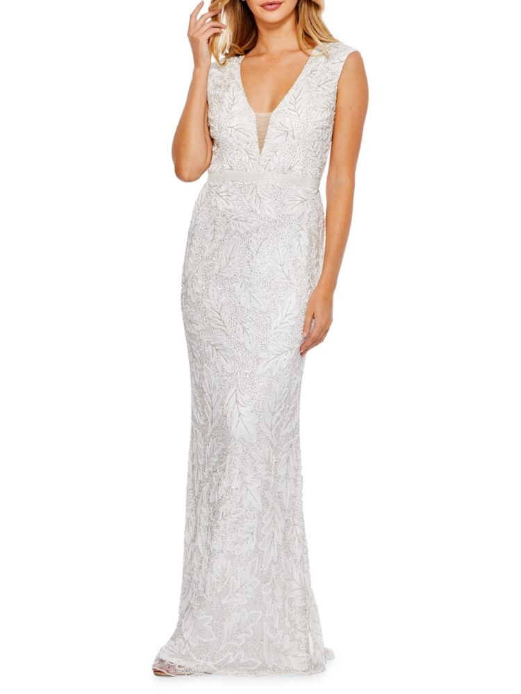 

Украшенное платье-труба Mac Duggal, белый