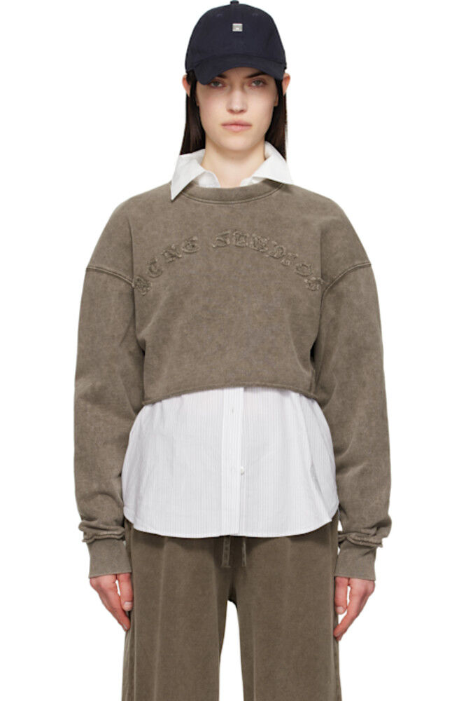 

Коричневая укороченная толстовка с логотипом Acne Studios