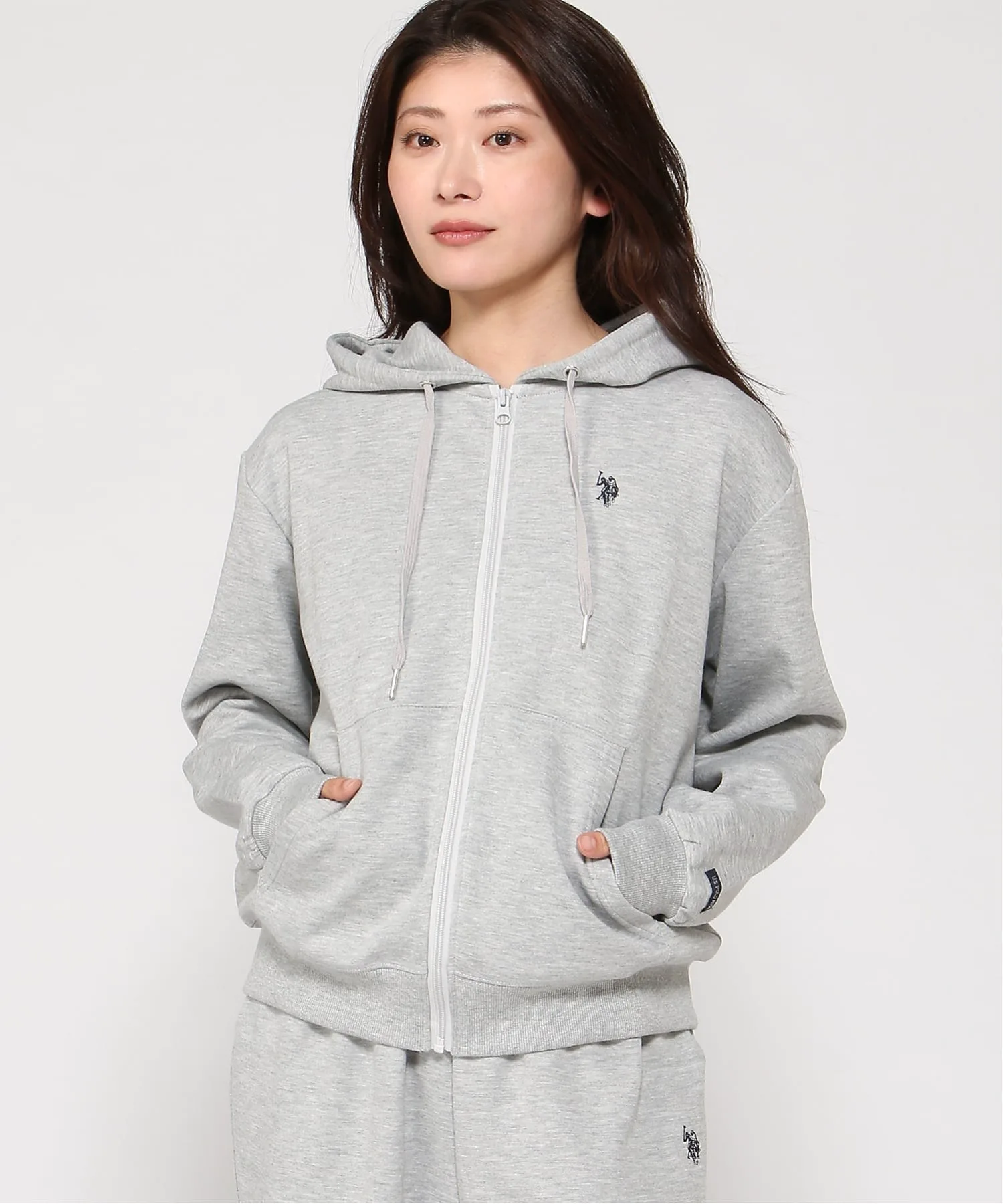 Американская ассоциация поло/(Запад) Картонная толстовка на молнии U.S. Polo Assn., цвет Moku Gray — фото 4