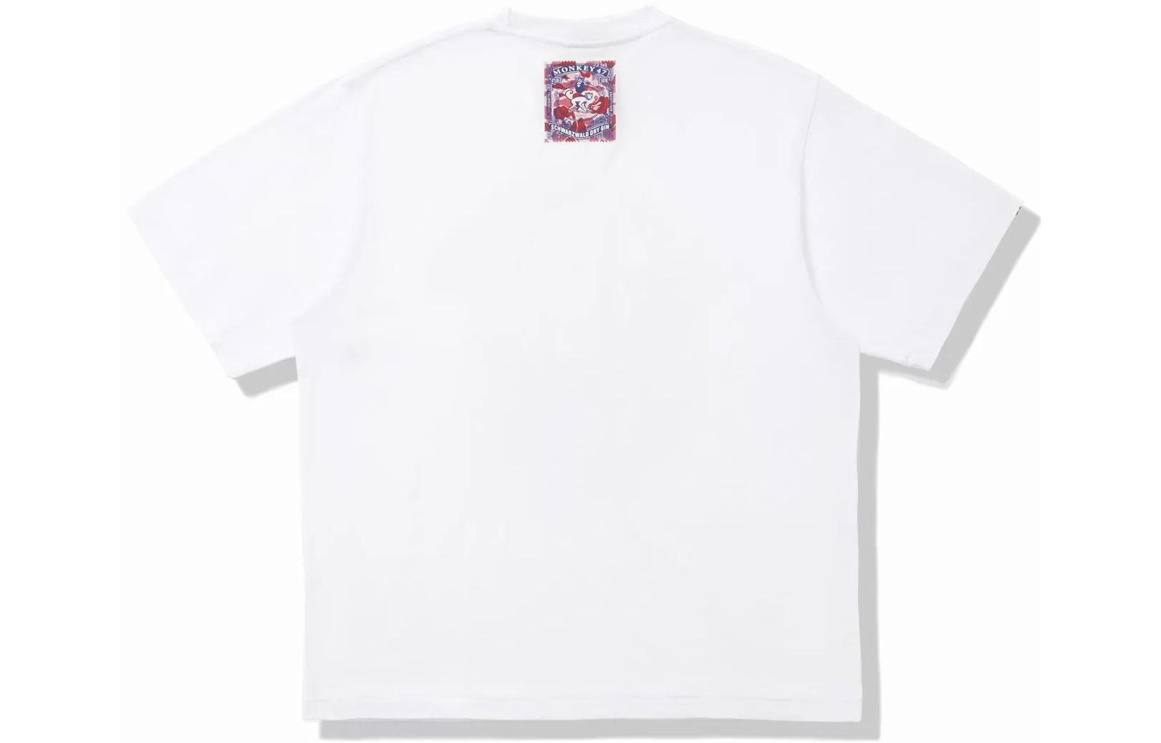 Bape X Monkey 47 Ape Head Tee A BATHING APE, бело-зеленая футболка — фото 3