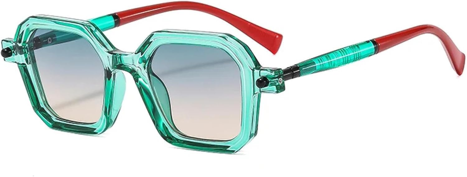 

Солнцезащитные очки с защитой от УФ-излучения UV400 | Двухцветные женские очки с градиентными заклепками и прозрачными линзами, оправа для занятий спортом на открытом воздухе и вождения DSVIGF, Green Green Tea